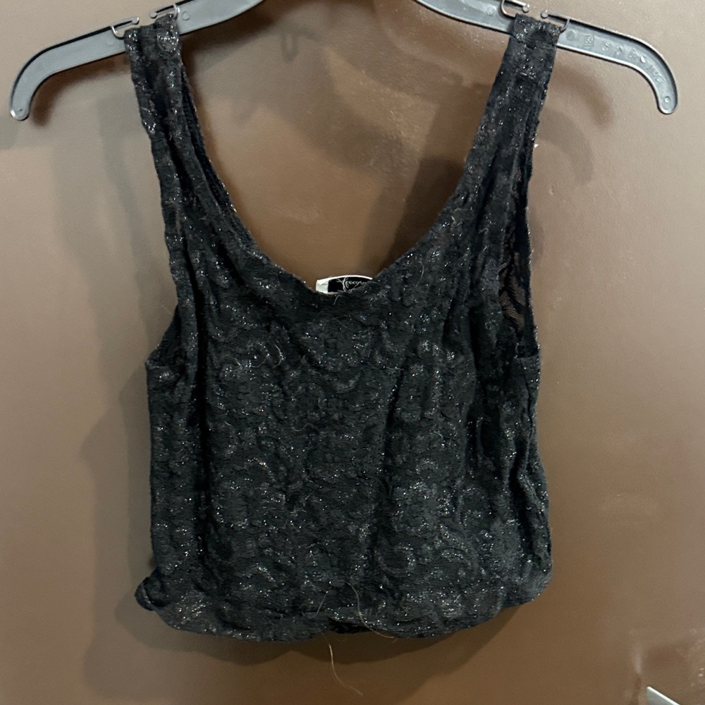 Elegant Black Lace stretch Women's Top